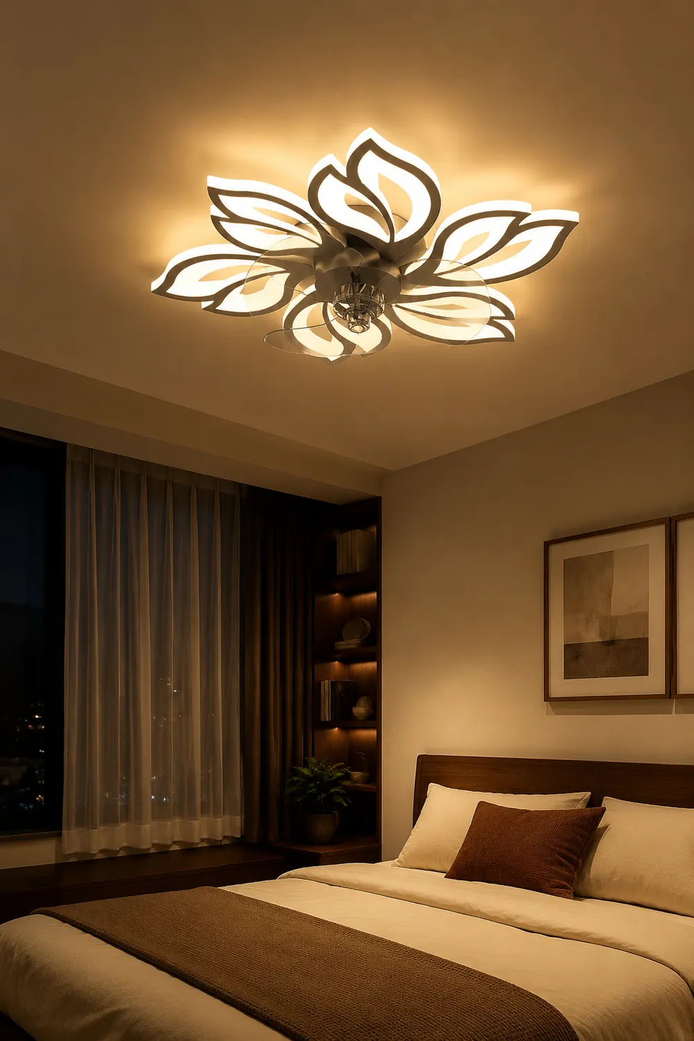 Hana Ceiling Fan with Light, 3 Color, L 26"/27"/31" - Lumpaz