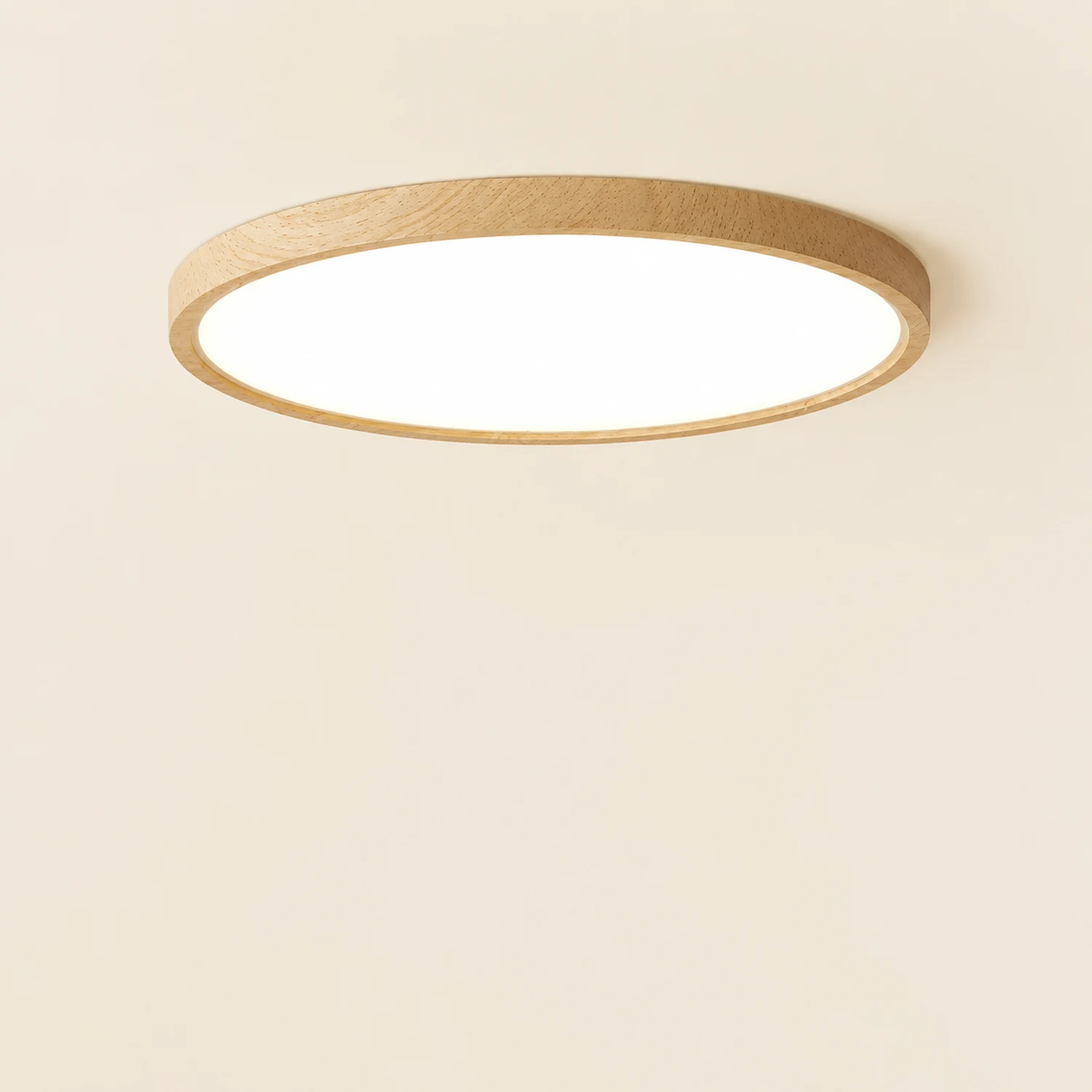 Ozawa Modern Wood Round Flush Mount Ceiling Lights Living Room - Lumpaz