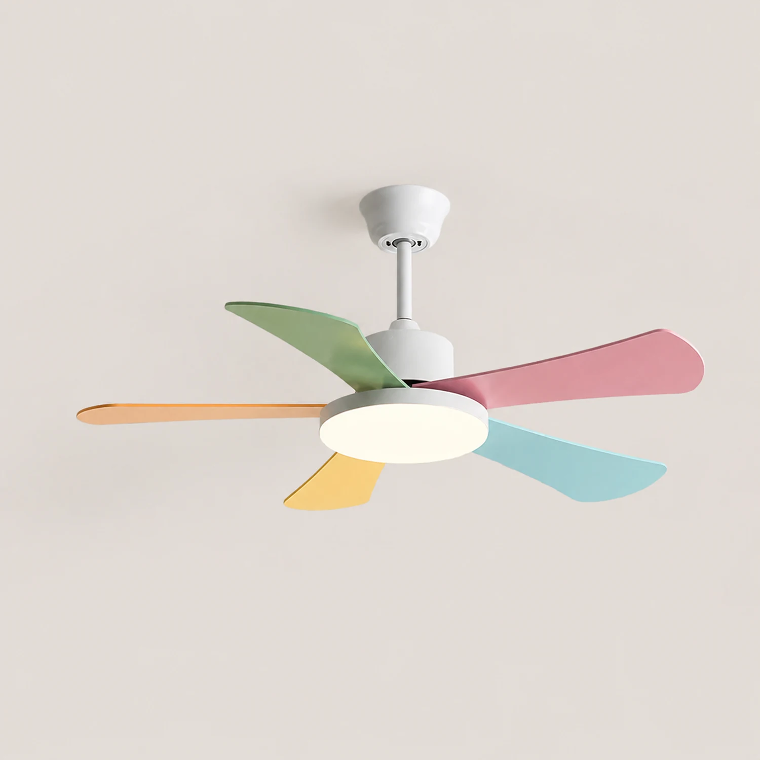 Morandi 5-Blade DC Colorful Ceiling Fan with Light, Summer, 41'' - Lumpaz