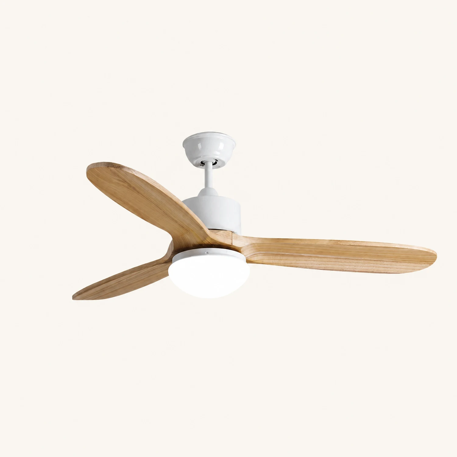Haydn 3-Blade Modern DC Ceiling Fan, 2 Color, Metal & Wood, 52'' - Lumpaz
