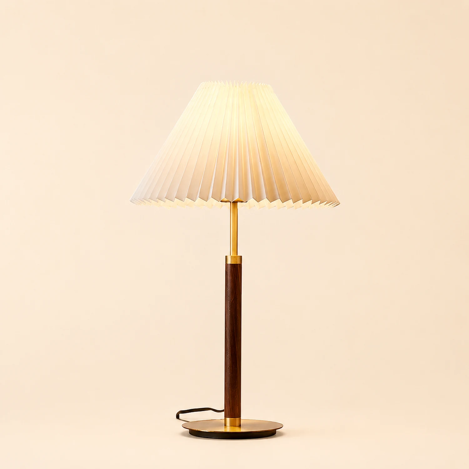 Ozawa Simple Walnut/Metal/Fabric, Table/Floor Lamp, Living Room - Lumpaz