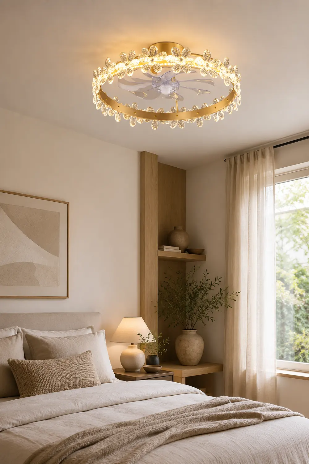 Bella Ceiling Fan with Light, 3 Style, DIA 21" - Lumpaz