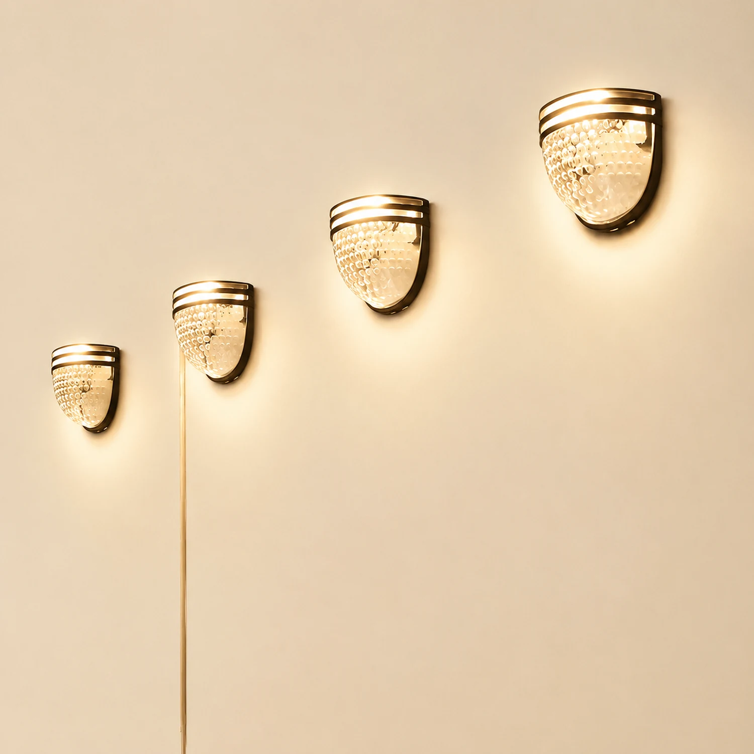 Modern Solar-Powered Black Wall Fence Lights, 4-Pack复制 - Lumpaz