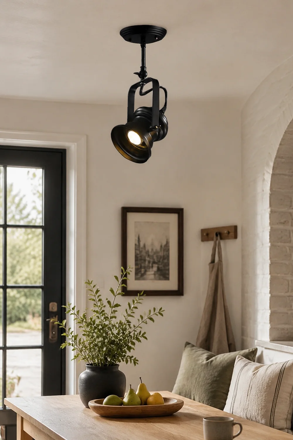 Alessio Industrial Style Rotatable Semi-Flush Mount Ceiling Light - Lumpaz
