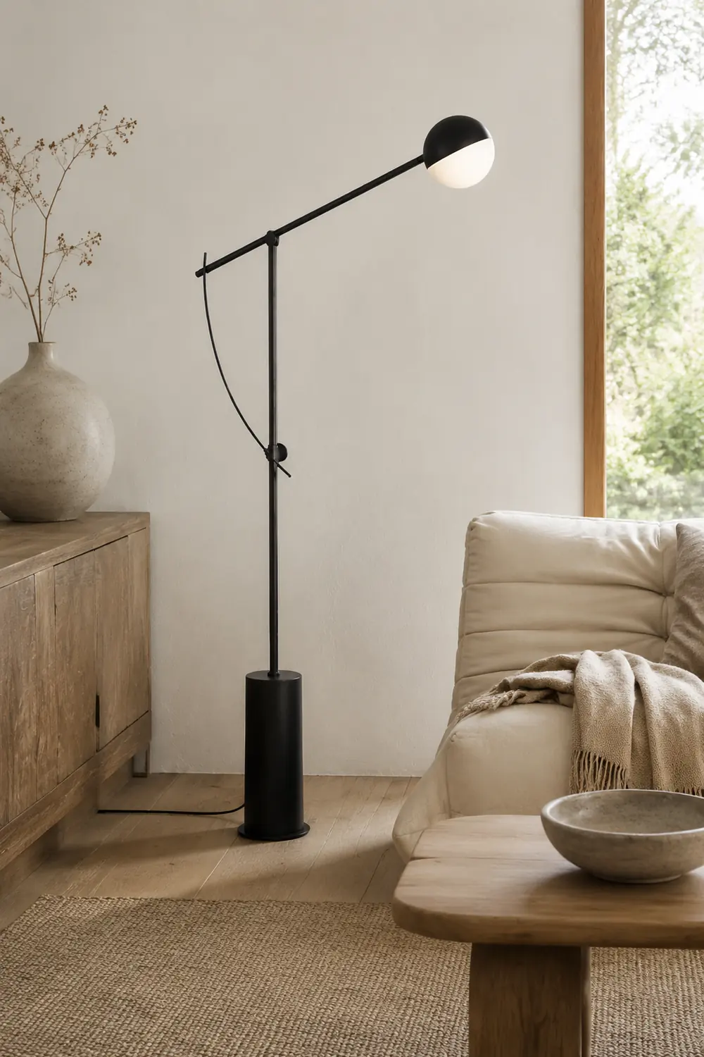 Salgado Modern Globe Metal Floor Lamp, Black - Lumpaz