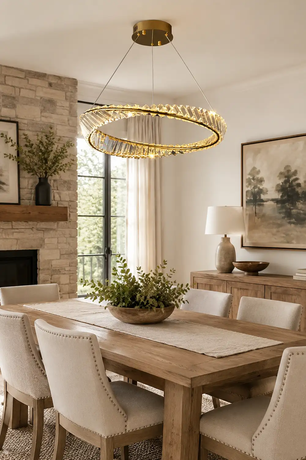 Kirsten Modern Luxury Round Metal/Glass Chandelier, Gold - Lumpaz
