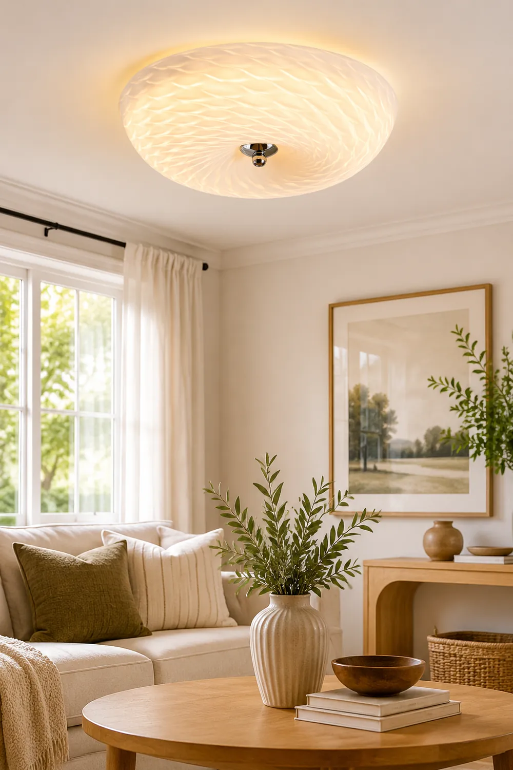 Hailie Design Circle LED Ceiling Light Metal/Glass White Bedroom/Living Room - Lumpaz