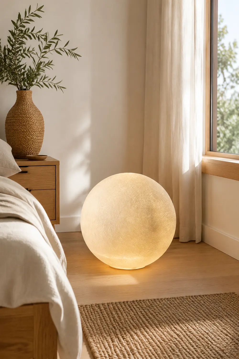 Elif Modern Decorative Dream Floor Lamp Moon Globe Resin Bedroom - Lumpaz