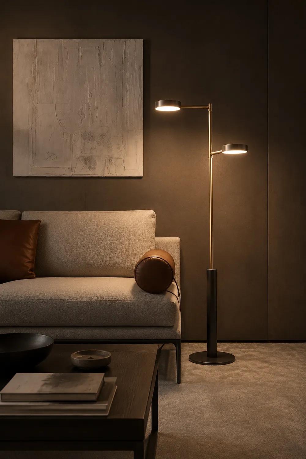 Salgado Modern Minimalist Metal Projector Floor Lamp, Mate Black - Lumpaz