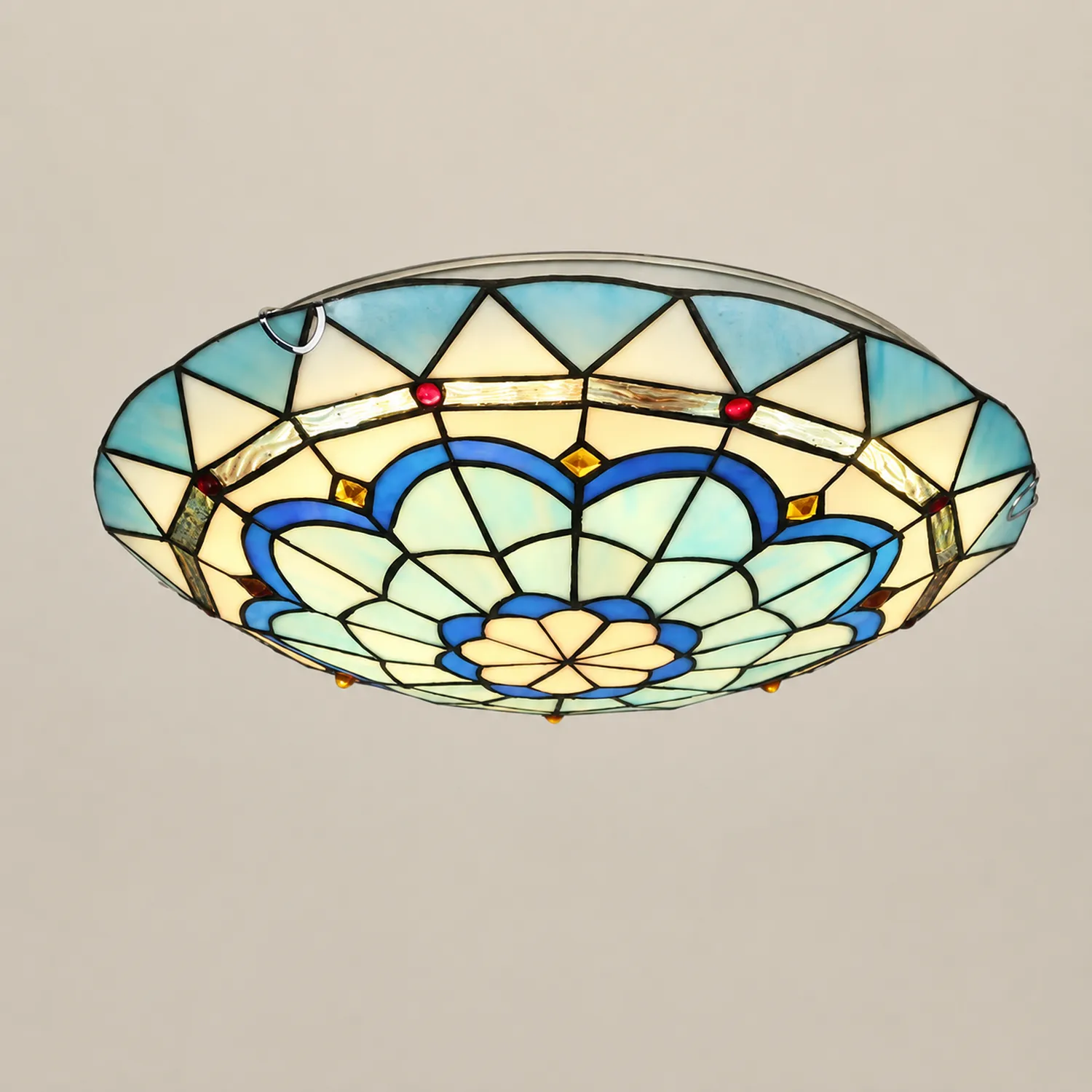 Eryn Flush Mount Glass Colorful Ceiling Light, Bedroom - Lumpaz