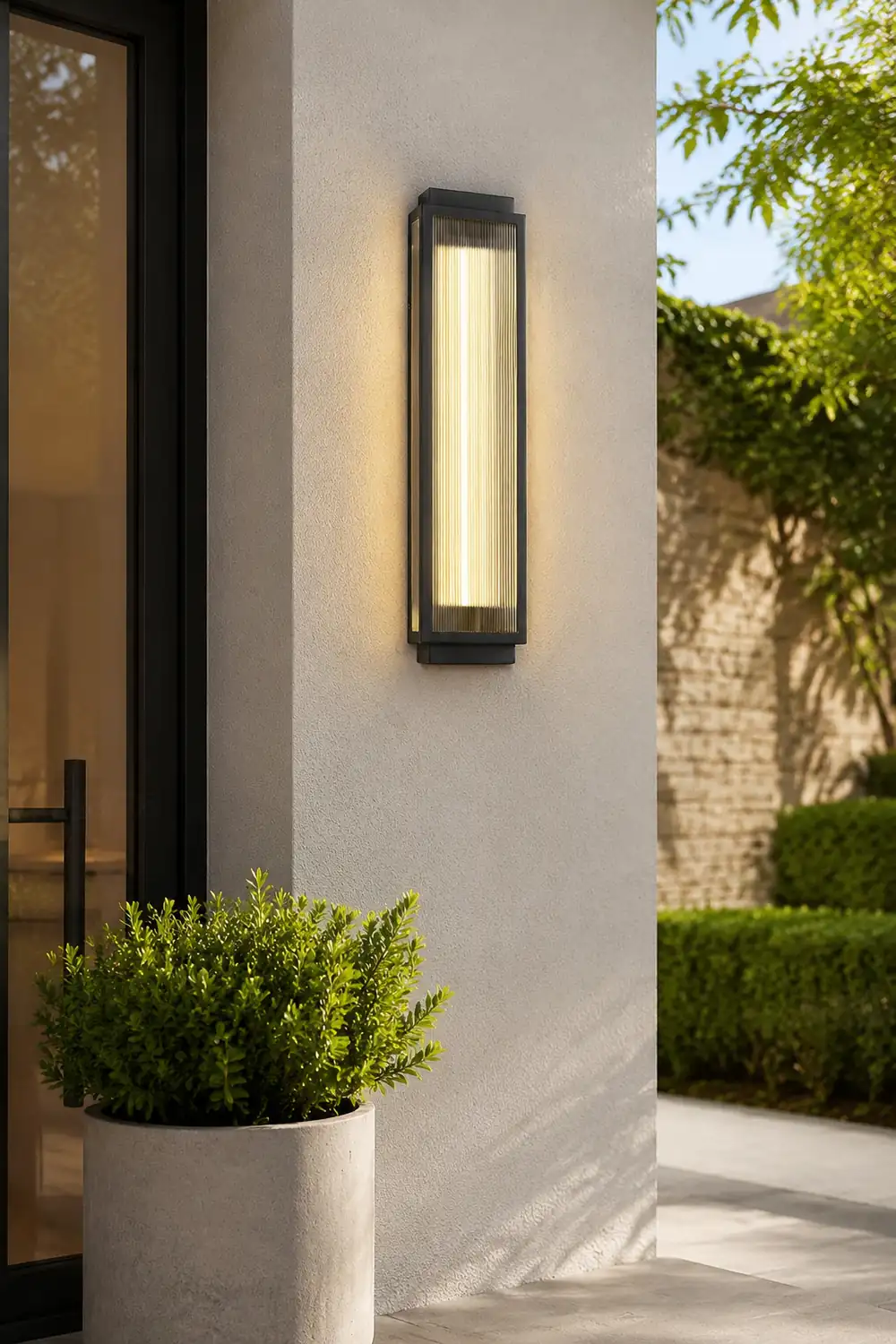 Rectangular Waterproof LED Black Modern Outdoor Wall Light - Lumpaz