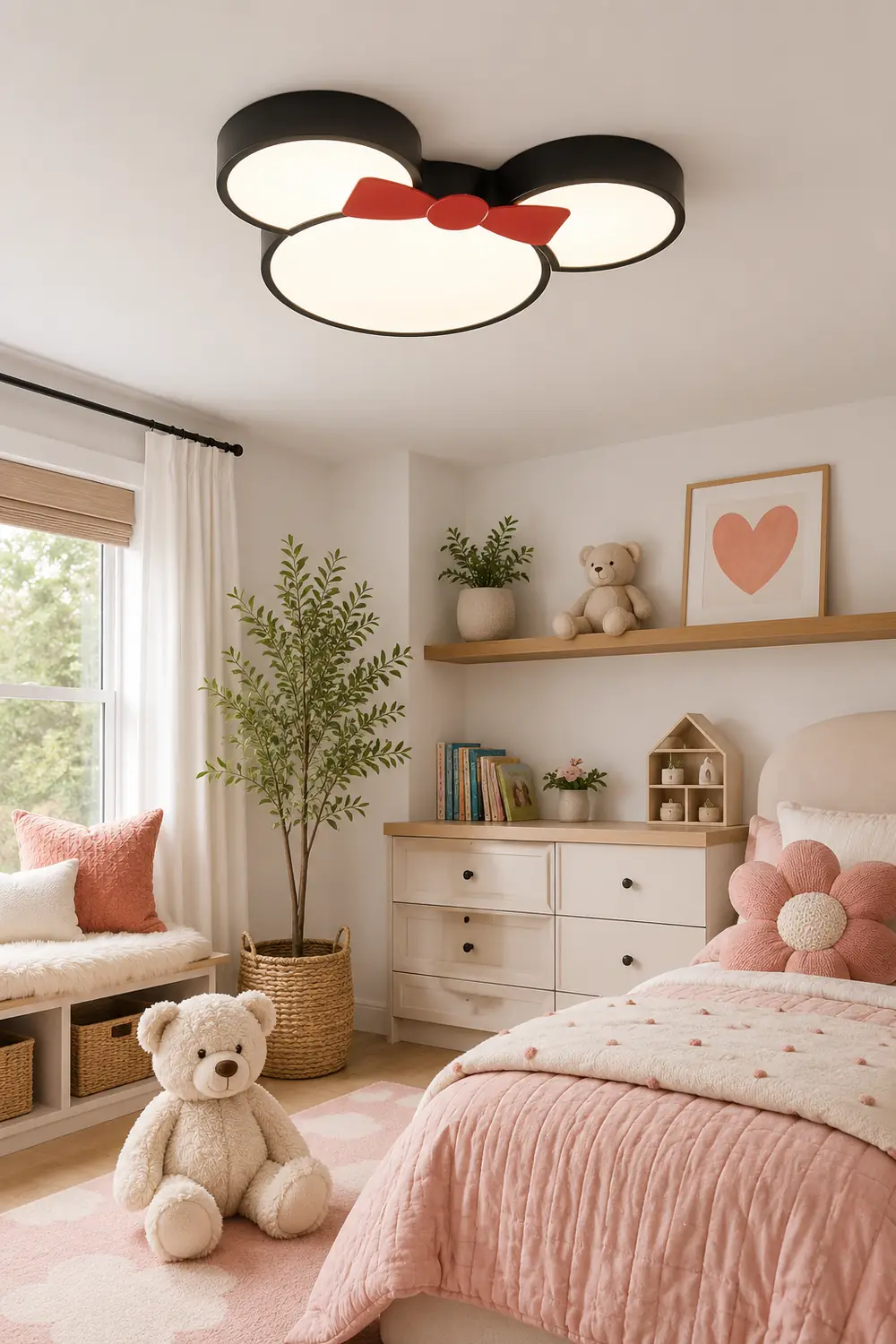 Freja Cartoon Mouse Flush Mount Ceiling Light, 2 Style - Lumpaz