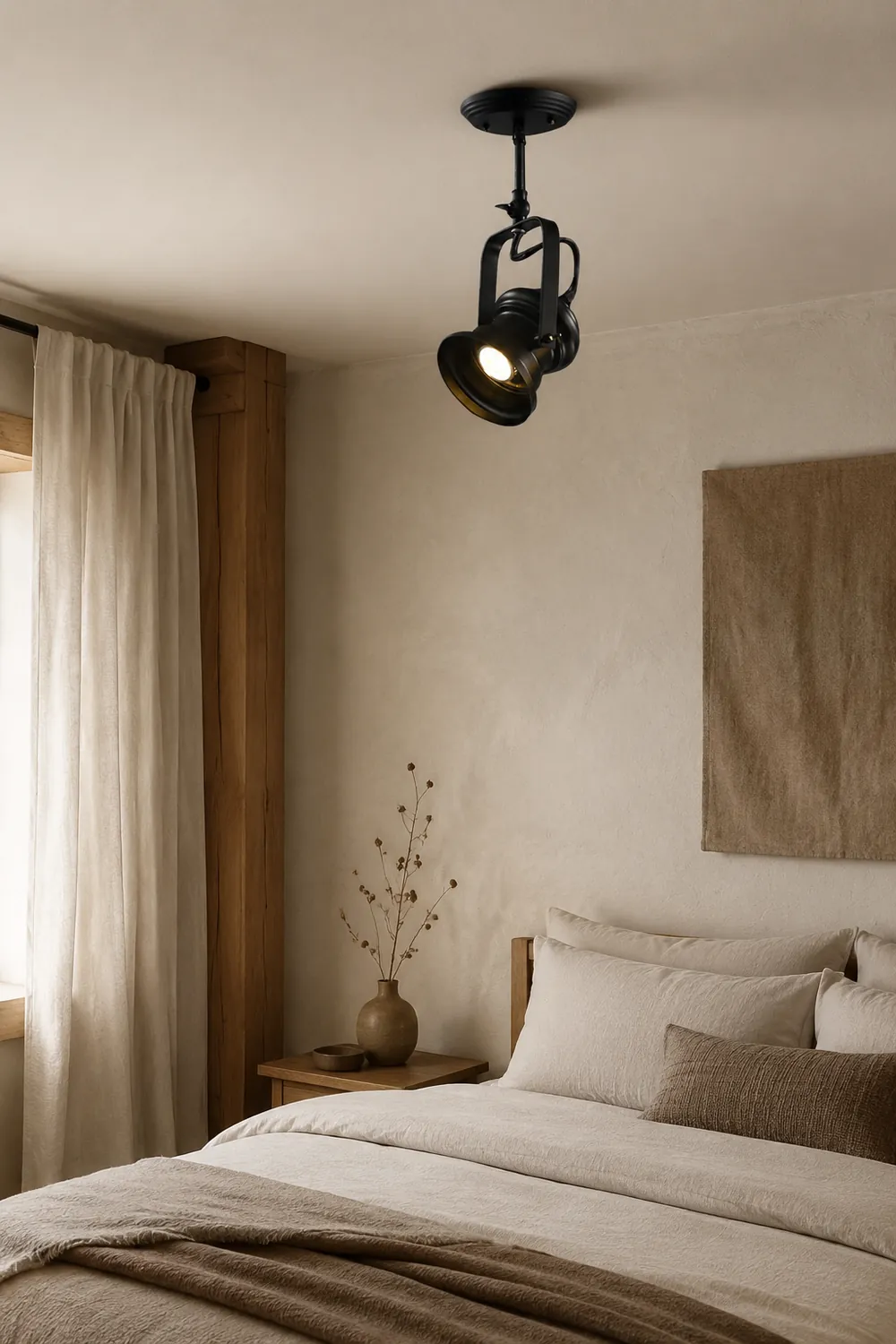Alessio Industrial Style Rotatable Semi-Flush Mount Ceiling Light - Lumpaz