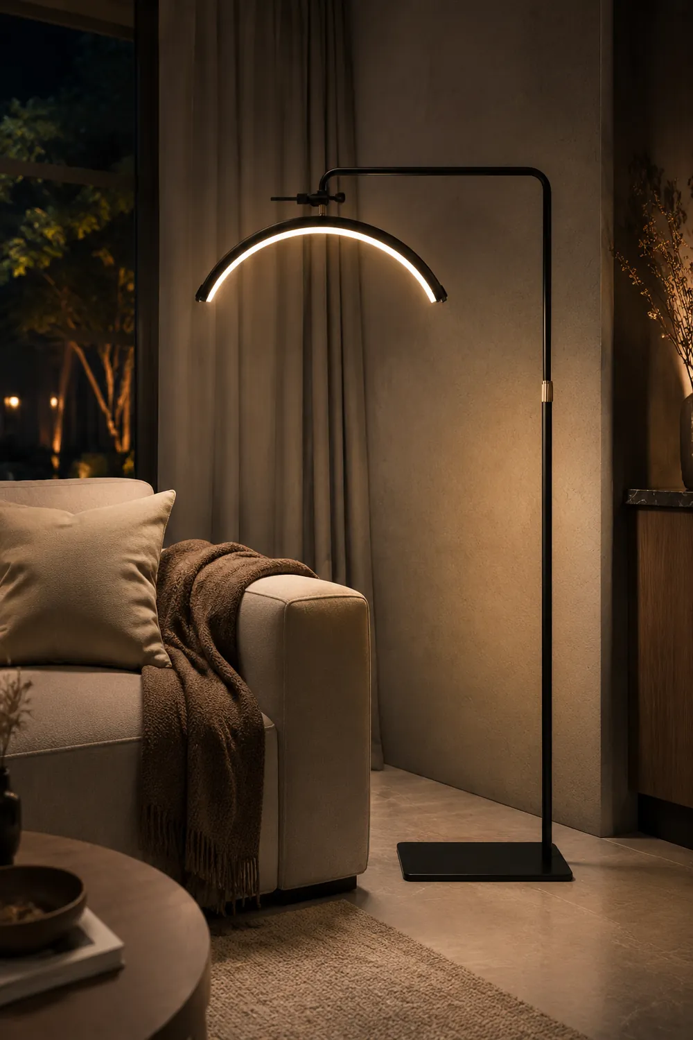 Cooley Minimalist Linear Metal Floor Lamp, Black - Lumpaz