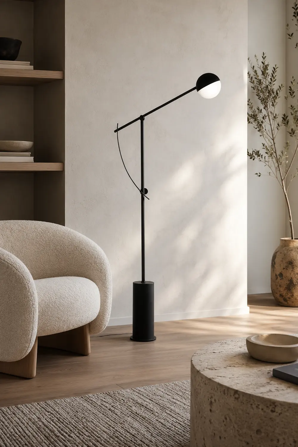 Salgado Modern Globe Metal Floor Lamp, Black - Lumpaz