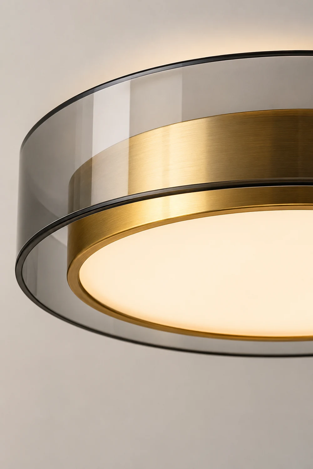 Quinn Nordic Modern Round LED Flush Mount Ceiling Light, Gold - Lumpaz
