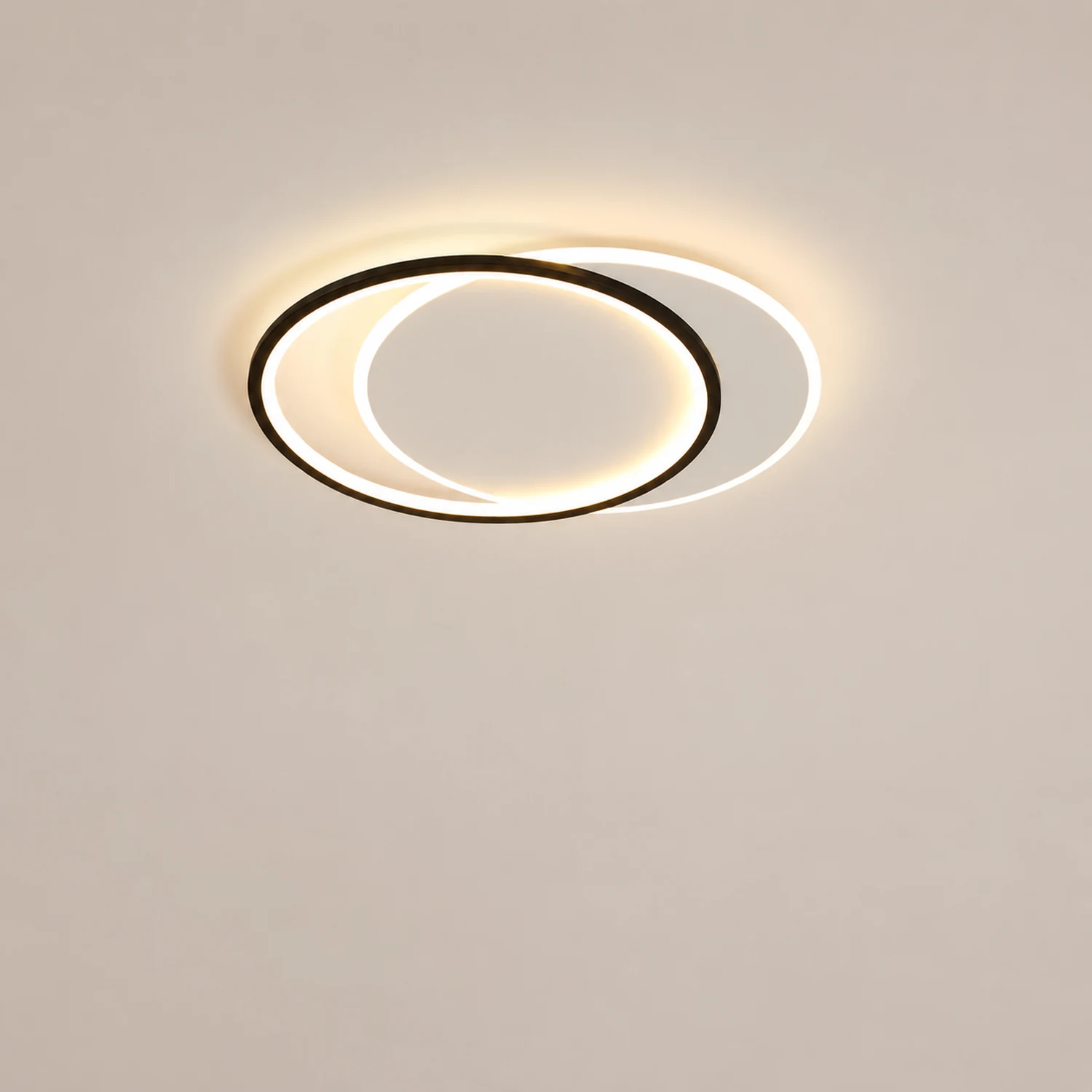 Quinn Modern Square/ Round Flush Mount Ceiling Light, Black with White - Lumpaz