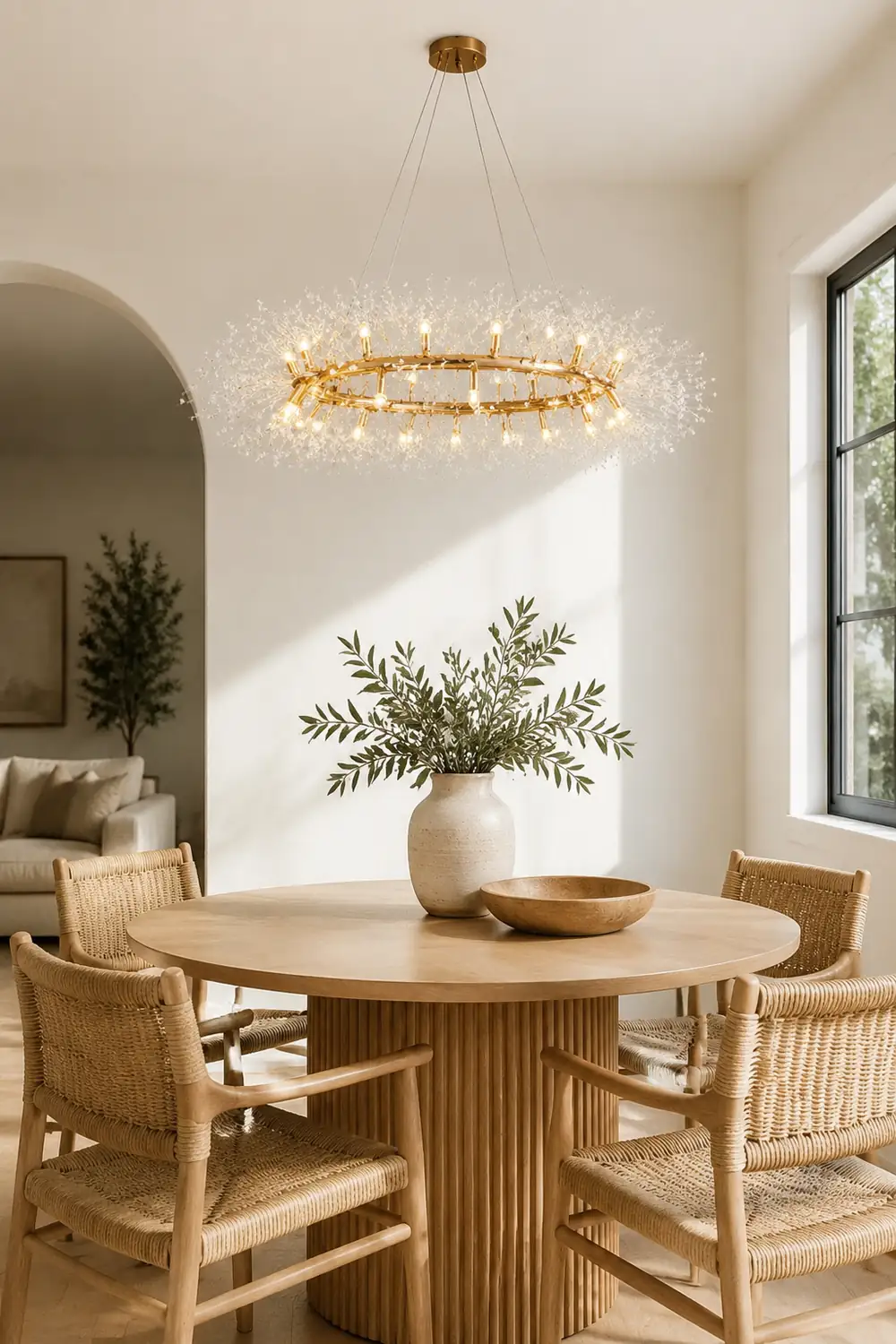 Lili Modern Dandelion LED Pendant Light Gold Metal/Crystal Bedroom/Living Room - Lumpaz