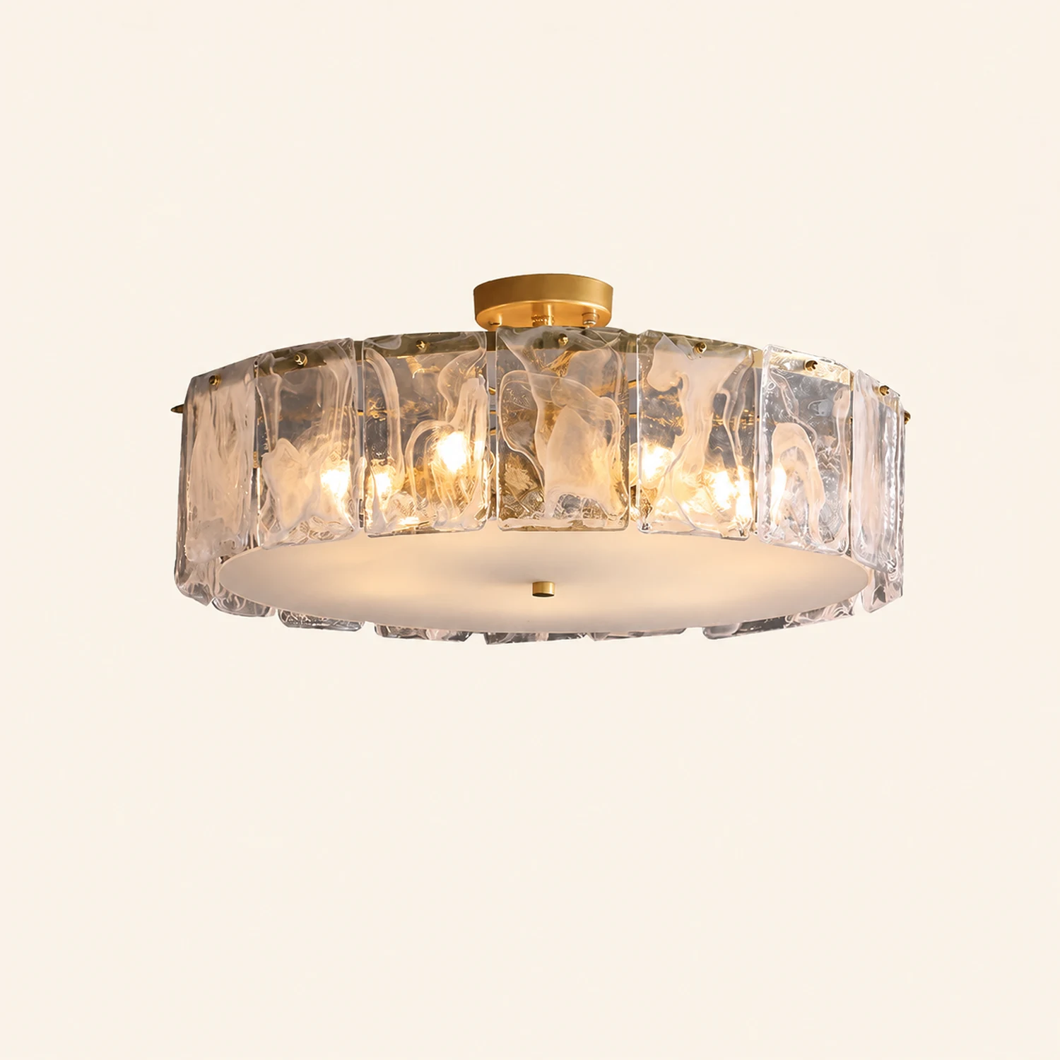 Kirsten Modern Glass Flush Mount Ceiling Light - Lumpaz