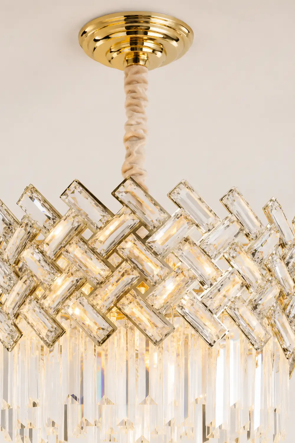 Marilyn Luxury Gold Chandelier, Crystal & Metal - Lumpaz