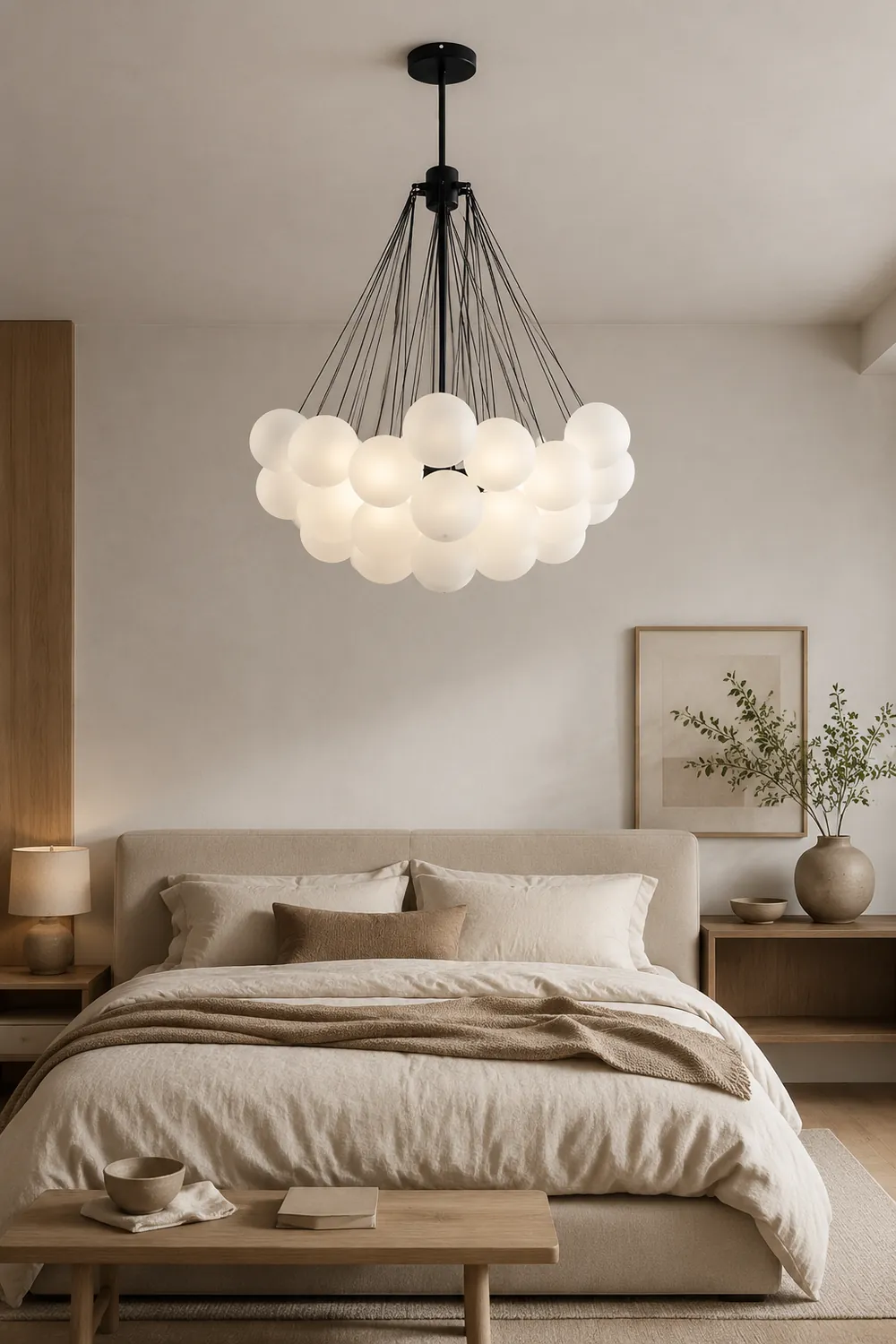 Valentina Glass Globe Pendant Light Bubble, Gold/Black - Lumpaz