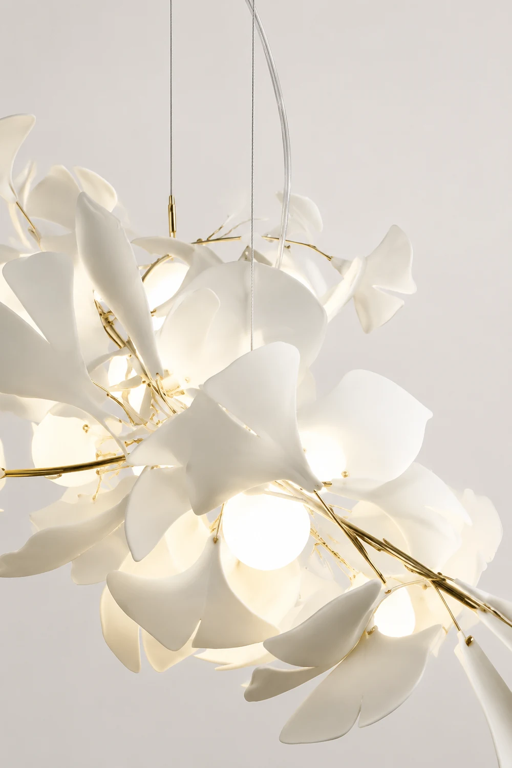 Ophelia CeraFall Modern Art Deco Organic Chandelier Metal Ceramics - Lumpaz