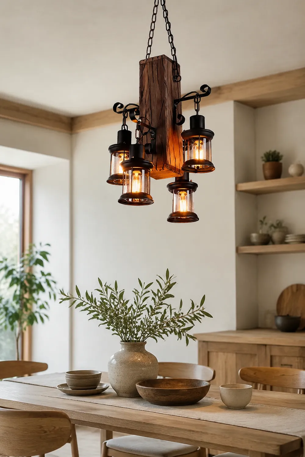 Austin Industrial Lantern Glass/Metal Pendant Light, Black - Lumpaz