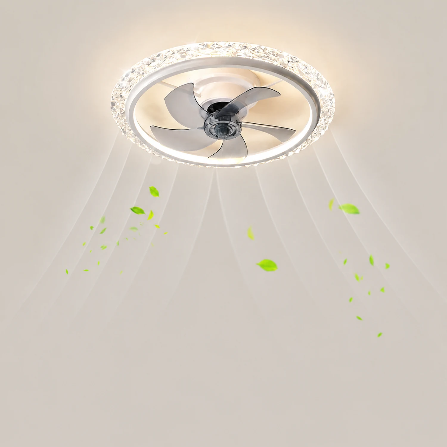 Kirsten 2-Light Ceiling Fan with Light, 2 Color, DIA 20"/24" - Lumpaz