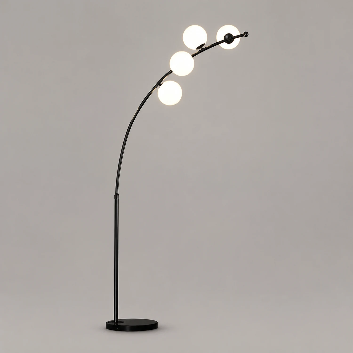 Valentina Modern Arc Multi Head Bubble Floor Lamp Black/Gold - Lumpaz
