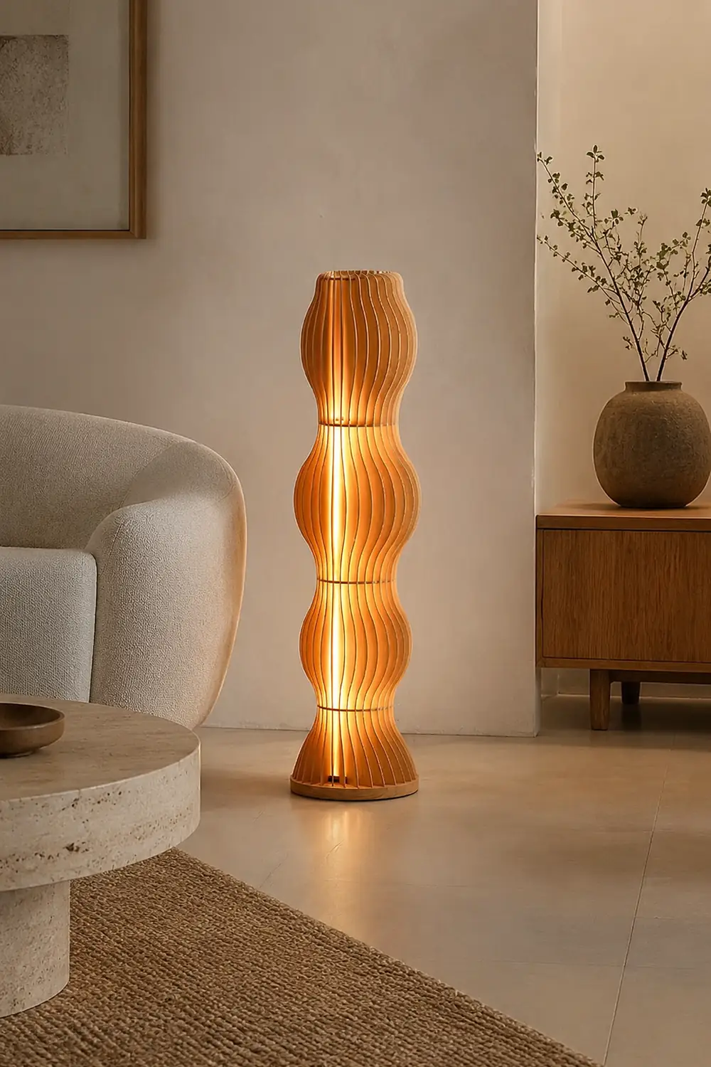 Ozawa Floor Lamp Unique Modern, Wooden Creative - Lumpaz