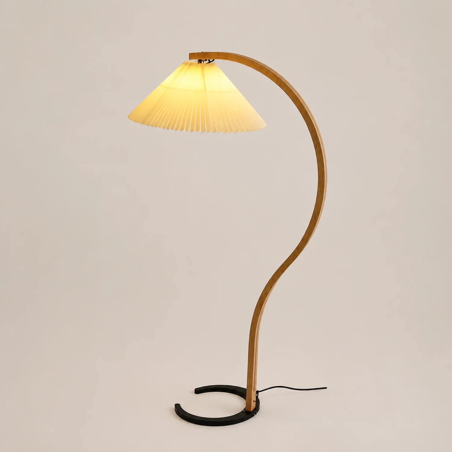 Ozawa Unique LED Beige Floor Lamp Wood/Metal Bedroom/Living Room - Lumpaz