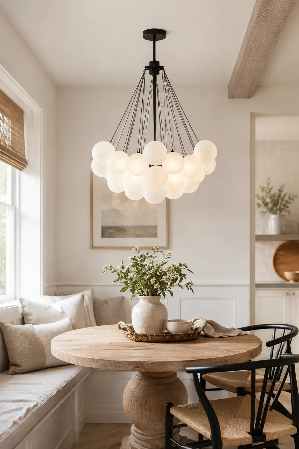 Valentina Glass Globe Pendant Light Bubble, Gold/Black - Lumpaz