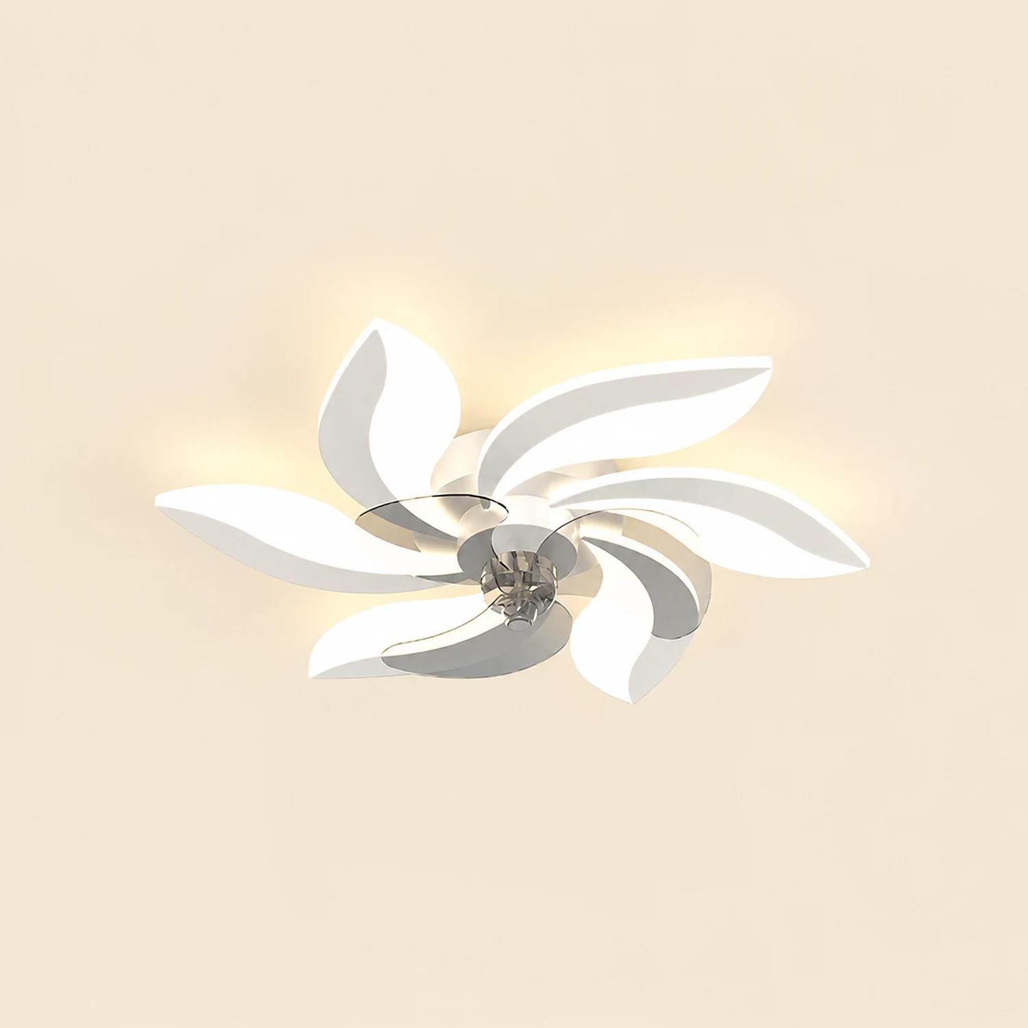 Hana Modern Flower Ceiling Fan with Light, 3 Color, L 25.5"/27"/31"/35.5" - Lumpaz