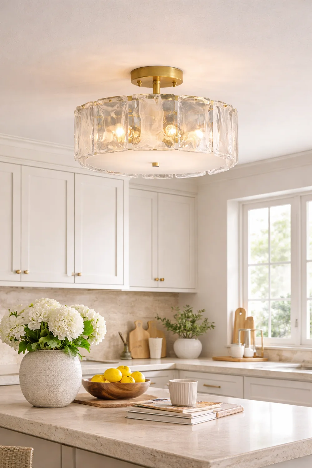 Kirsten Modern Glass Flush Mount Ceiling Light - Lumpaz