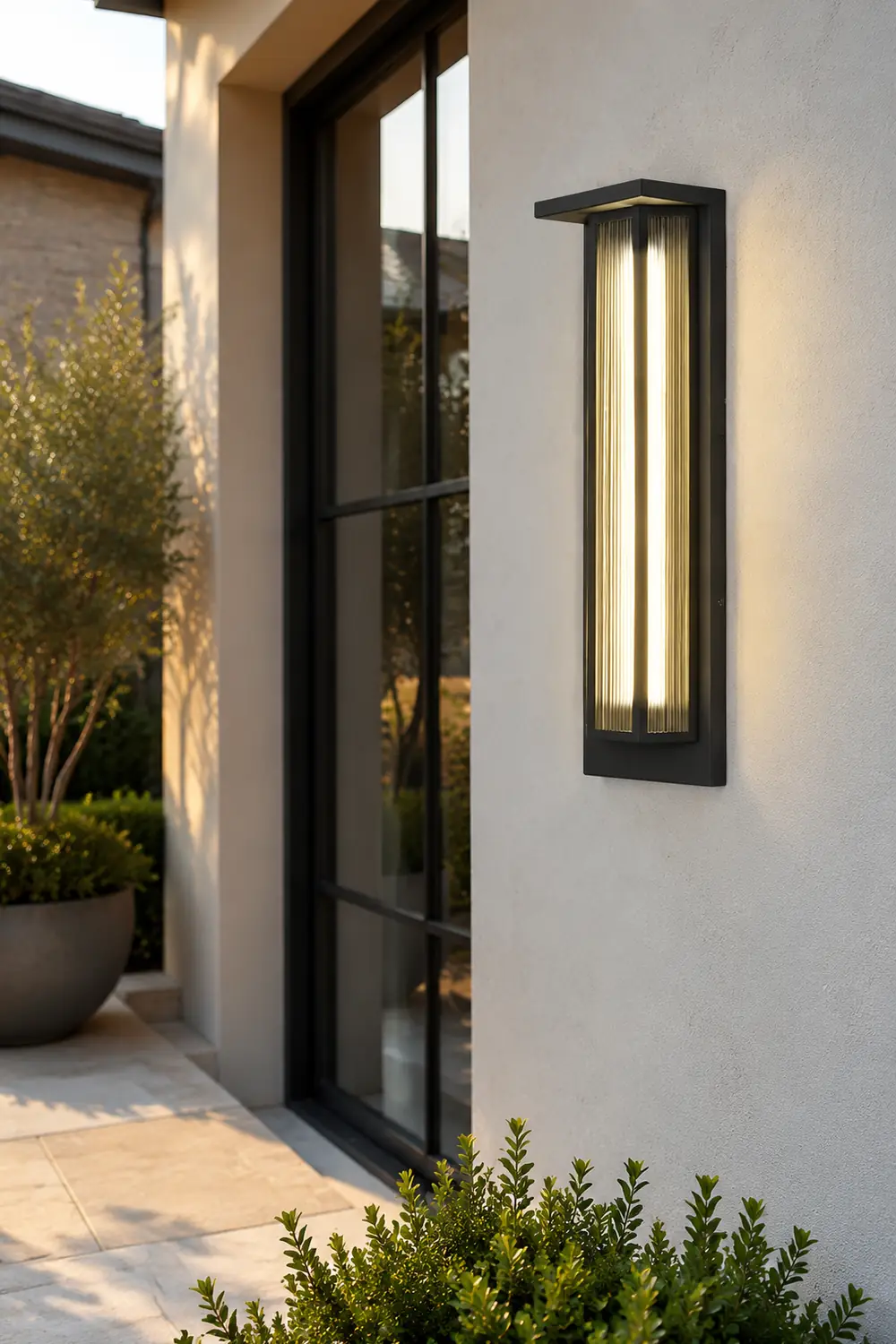 Vintage Rectangular Acrylic LED Outdoor Solar Wall Lights - Lumpaz