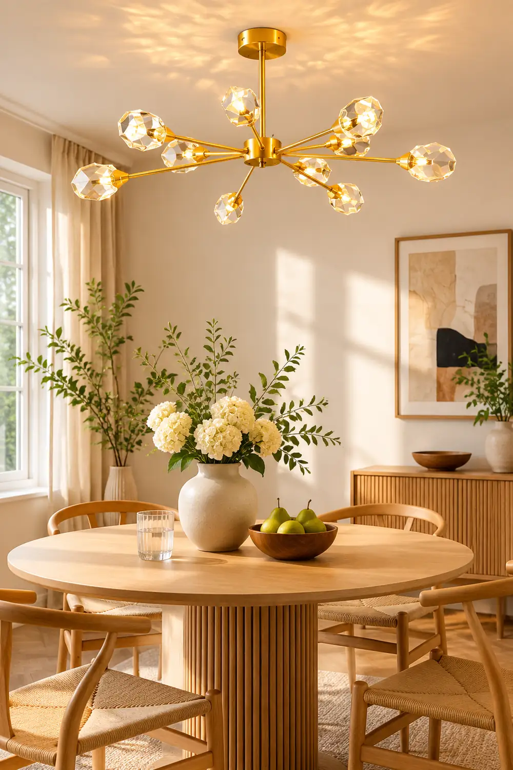 Kristy Luxurious Crystal Chandelier Living Room Golden - Lumpaz