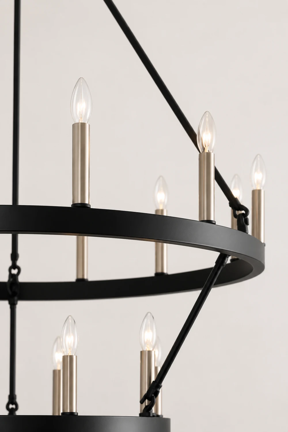 Silva Modern Industrial LED Chandelier Black Metal  Living Room - Lumpaz