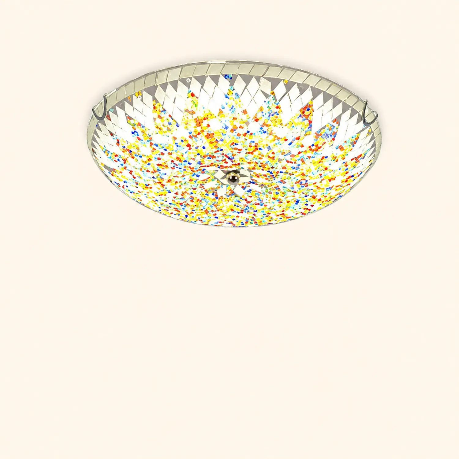 Eryn Modern Mediterranean Glass Flush Mount Ceiling Light Blue/Yellow/White - Lumpaz