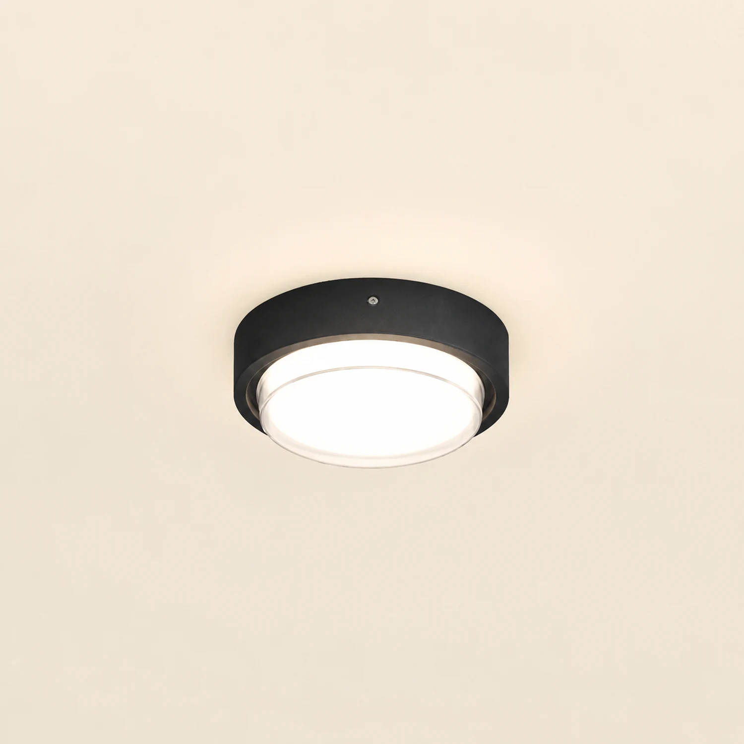 Orr Modern Flush Mount Ceiling Light, Metal/Acrylic, Square/Round, Black/Brown - Lumpaz