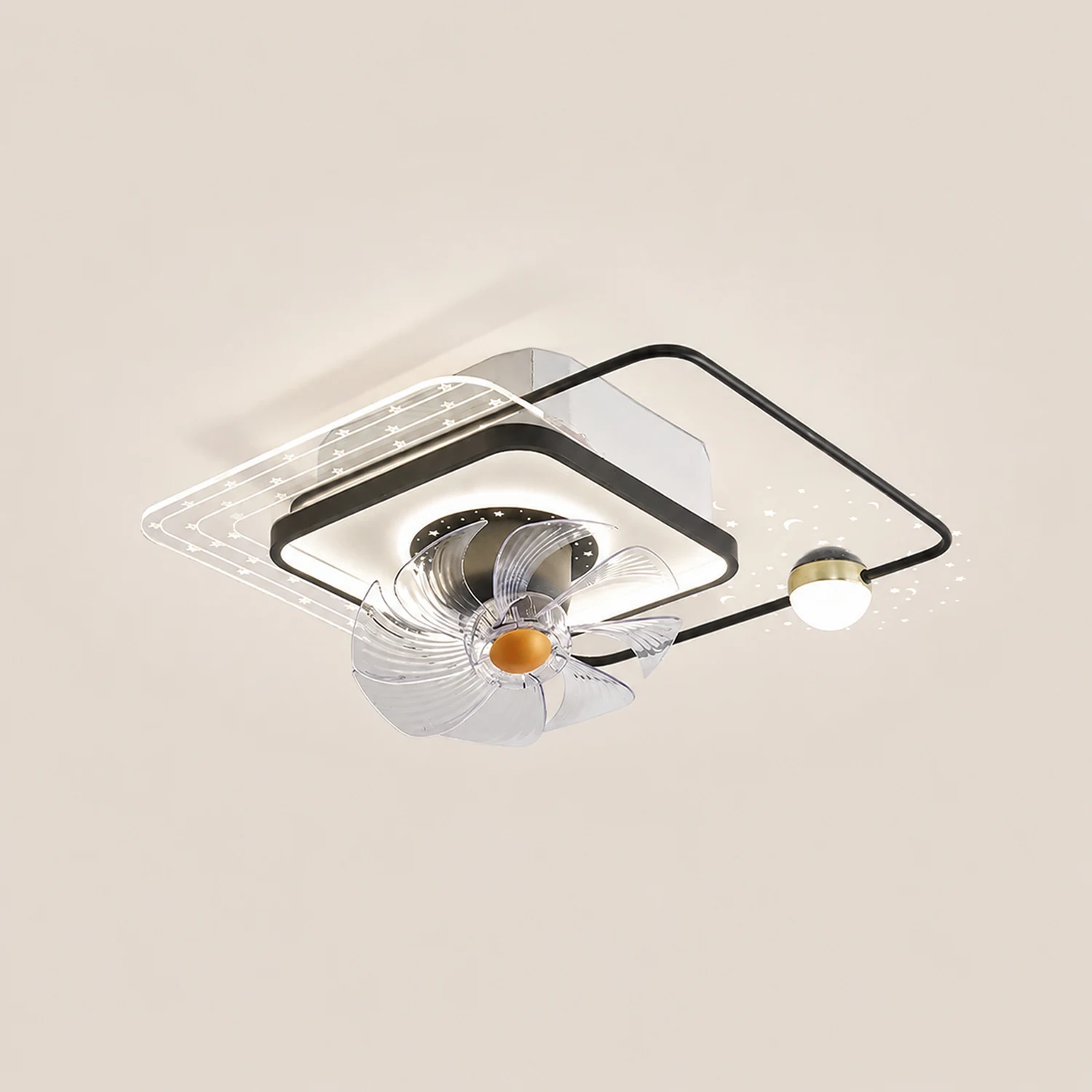 Madina Ceiling Fan with Light, 6 Style, 22"/24" - Lumpaz