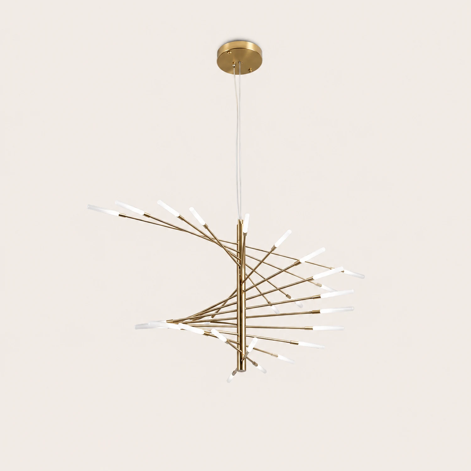 Lowry Modern Chandelier Black/Gold Metal/Acrylic Living Room - Lumpaz