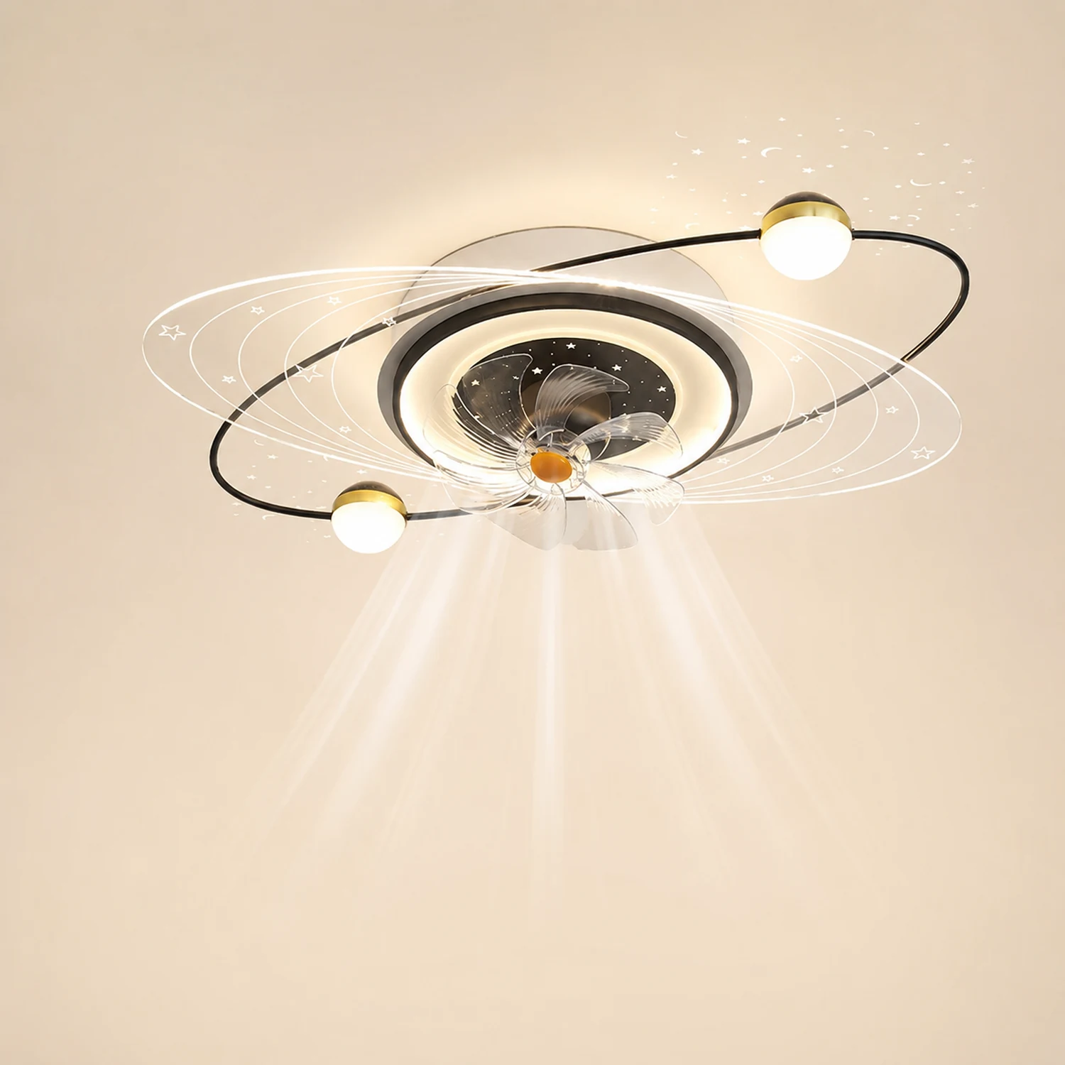 Madina Ceiling Fan with Light, 6 Style, 22"/24" - Lumpaz