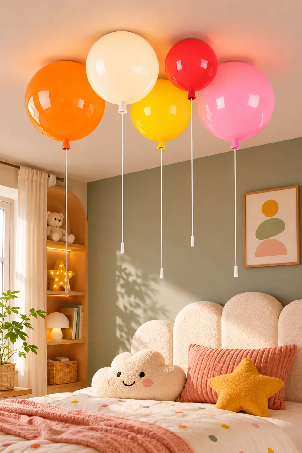 Fateh Glossiness Ceiling Light Balloon Flush Mount Ceiling Light, Bedroom - Lumpaz