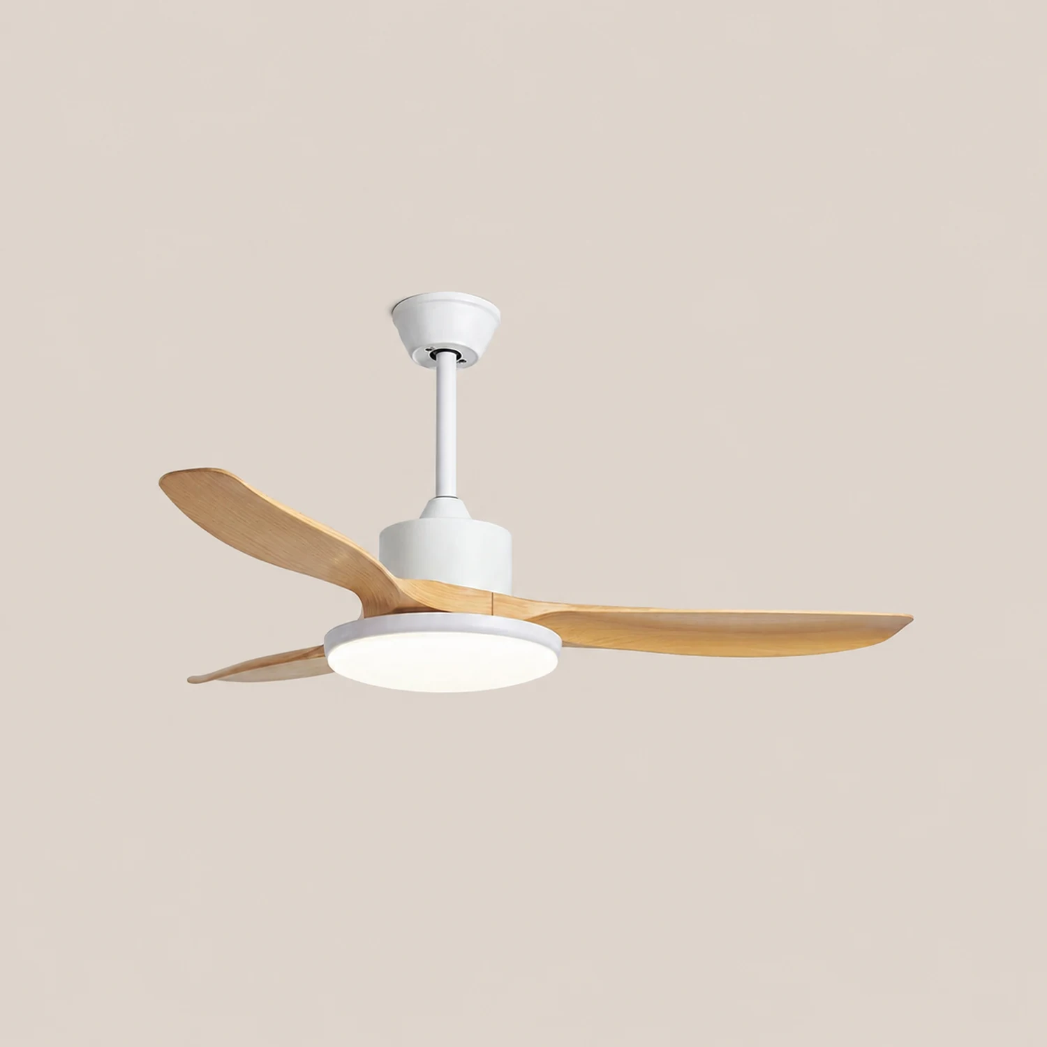 Haydn 3-Blade DC Ceiling Fan with Light, Black & White, 39.4''/47.2''/55.1'' - Lumpaz