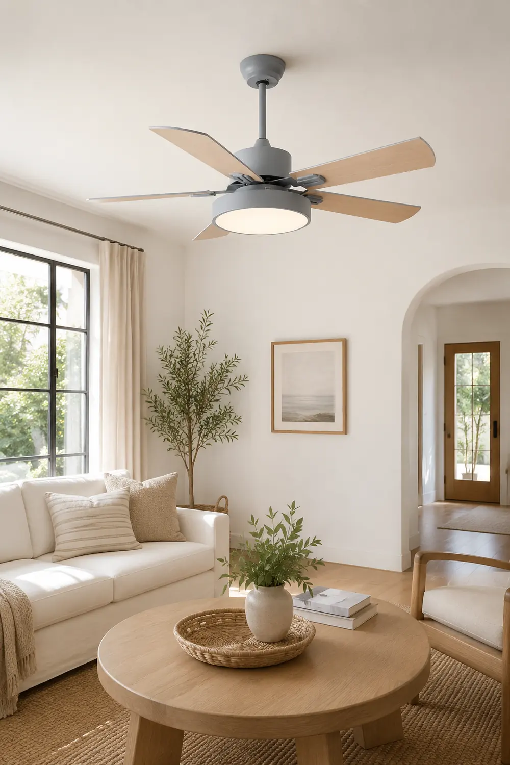 Morandi 5-Blade Ceiling Fan with Light, 4 Color - Lumpaz
