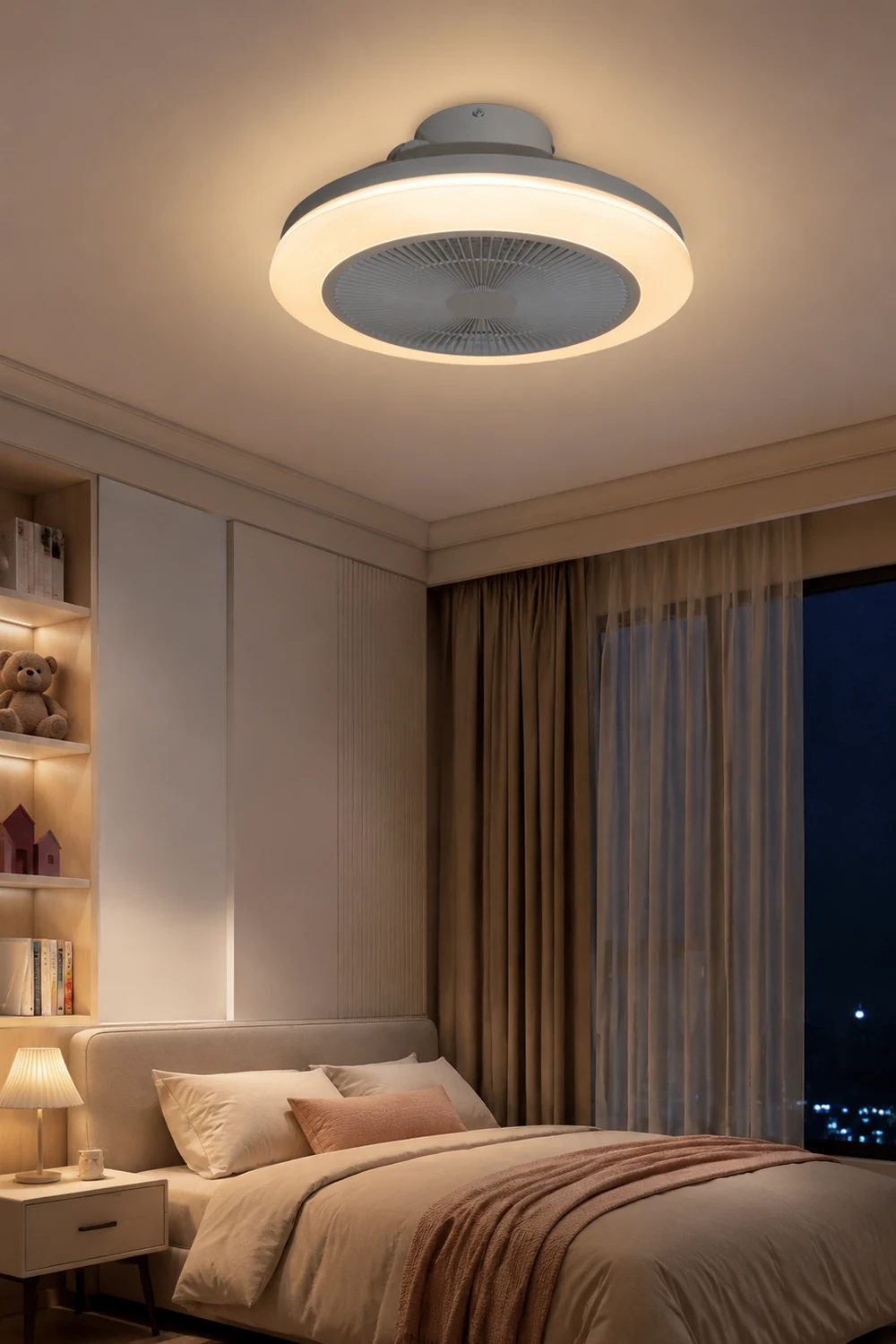 Morandi RGB Bluetooth Ceiling Fan with Light, DIA 19" - Lumpaz