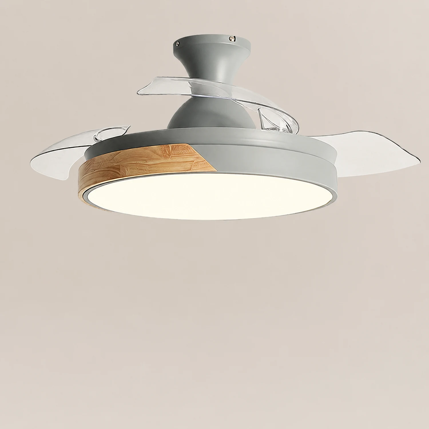 Morandi Invisible Blades Ceiling Fan With Light, 5 Color, L 35.4"/39.3" - Lumpaz