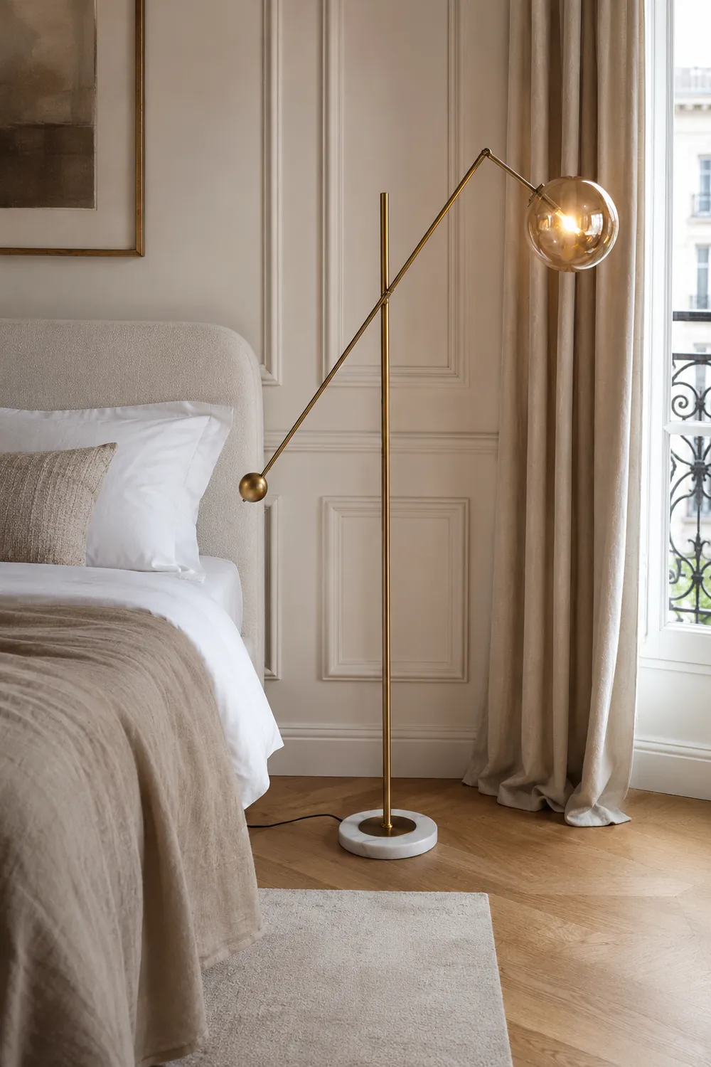 Valentina Artistic Geometric Arc Metal Floor Lamp Black/Blue - Lumpaz