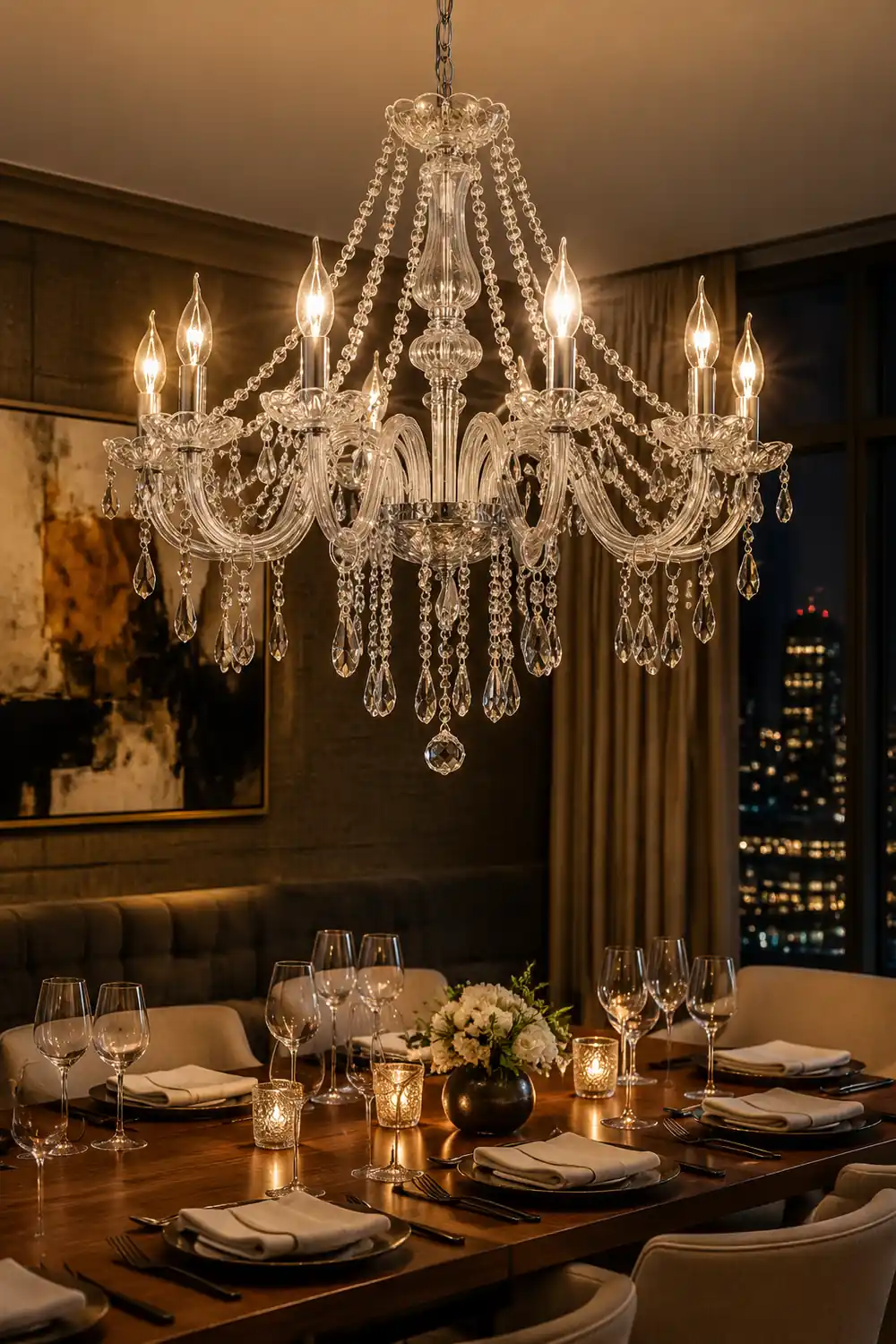 Silva Luxury Candlestick Crystal Chandelier, Clear - Lumpaz