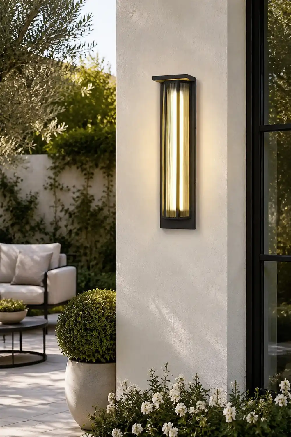 Vintage Rectangular Acrylic LED Outdoor Solar Wall Lights - Lumpaz